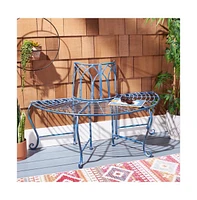 Abia Wrought Iron 50 Inch W Outdoor Tree Bench