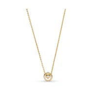 Pandora Timeless 14K Gold-Plated Sparkling Round Cubic Zirconia Halo Pendant Collier Necklace