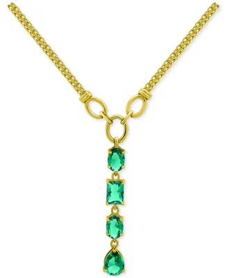 Lab-Grown Green Quartz Lariat Necklace (2-3/4 ct. t.w.) in 18k Gold-Plated Sterling Silver, 16" + 2" extender