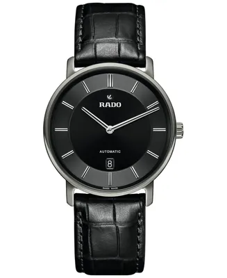 Rado Men's Swiss Automatic DiaMaster Thinline Leather Strap Watch 41mm