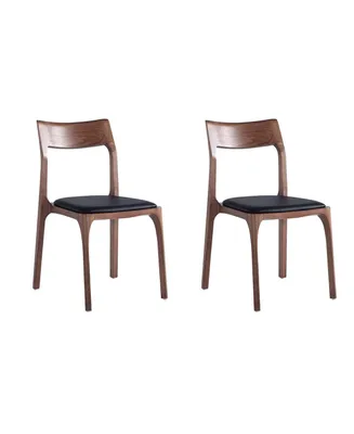 Manhattan Comfort Moderno 2-Piece Faux Leather Upholstered Stackable Dining Chair Set
