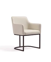 Manhattan Comfort Serena 23.03" Faux Leather Upholstered Dining Armchair