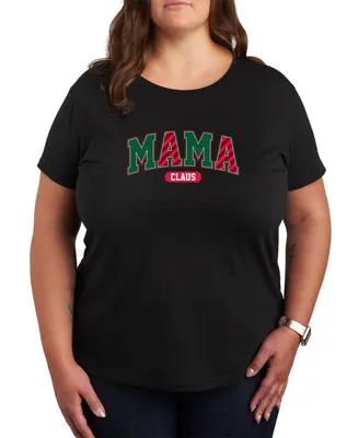 Air Waves Trendy Plus Size Mama Claus Graphic T-shirt