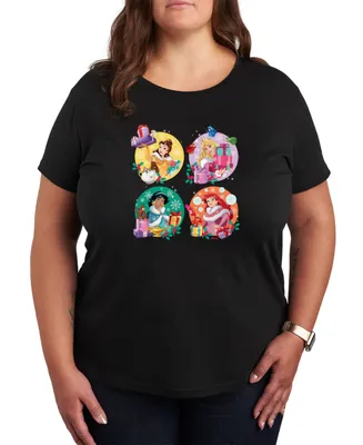 Air Waves Trendy Plus Size Disney Princess Holiday Graphic T-shirt