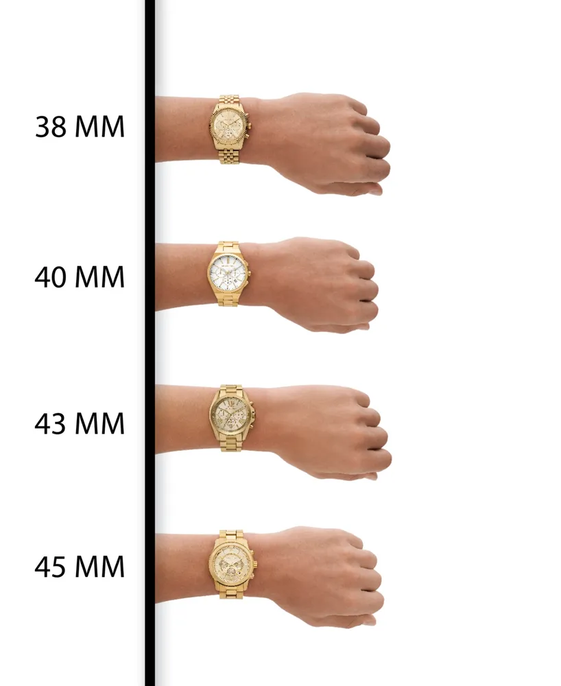 Michael Kors Men\'s Chronograph Lexington America® Mall Steel | Gold-Tone Bracelet Stainless of 45mm Watch MK8286