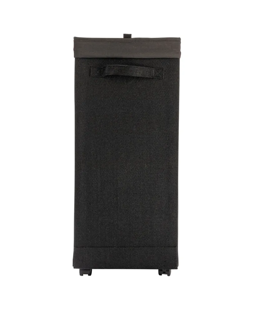 Household Essentials Narrow Collapsible Laundry Hamper with Liner and Lid