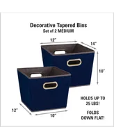 Household Essentials Medium Tapered Bins, 2 pc Set