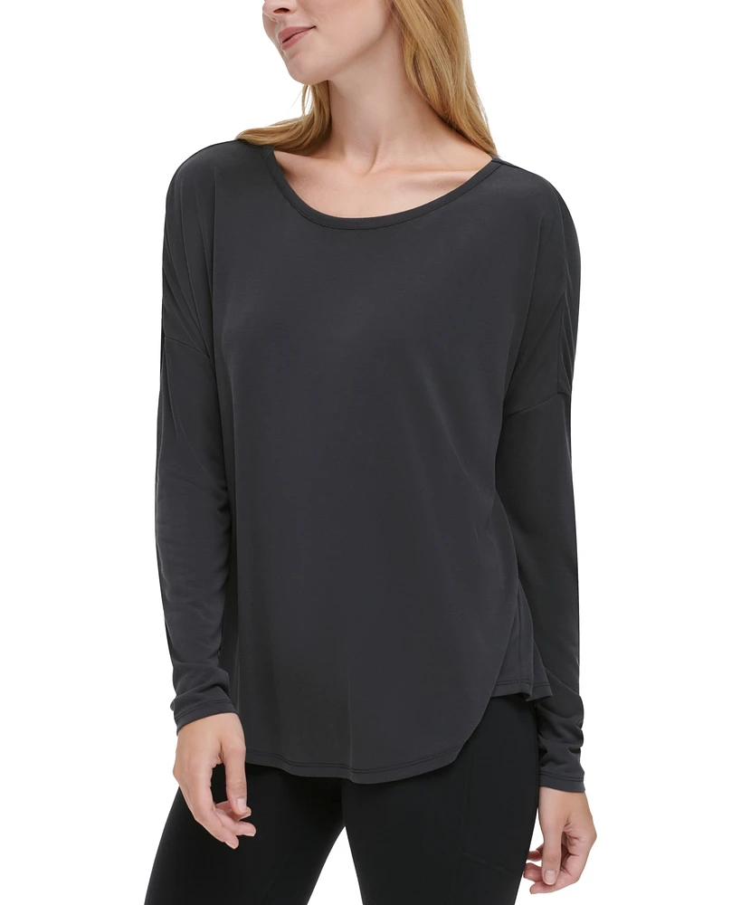 Dkny Sport Women's Oversized Scoop-Neck V-Back Top