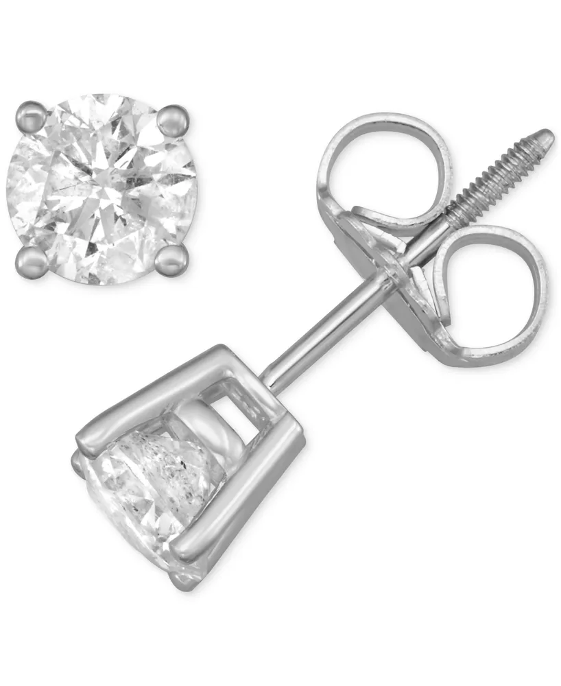 Diamond Screw Back Stud Earrings (3/4 ct. t.w.) in 14k White Gold