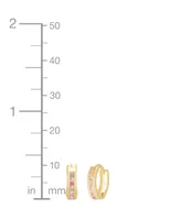 Children's Cubic Zirconia Extra Small Huggie Hoop Earrings 14k Gold, 10mm