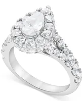 Diamond Pear Halo Bridal Set (4 ct. t.w.) in 14k White Gold