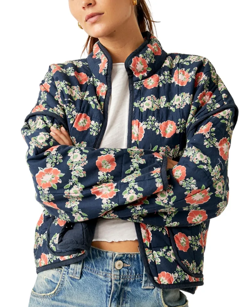 Free People Women's Chloe Cotton Floral Quilted Jacket