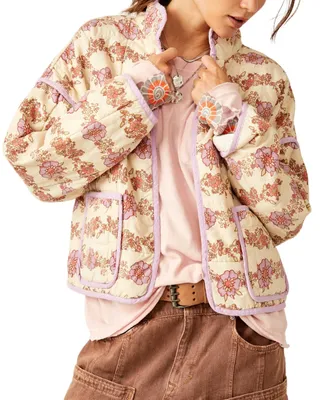 Free People Women's Chloe Cotton Floral Quilted Jacket