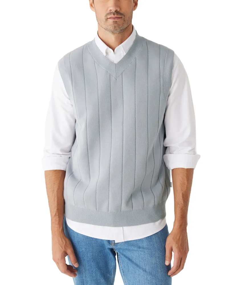 Frank And Oak Mens Cotton V-Neck Sweater Vest | MarketFair Shoppes