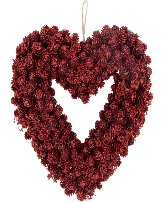 Glitzhome® 17 Lighted Valentine's Berry Heart Wreath