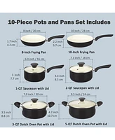 Cook N Home 10 Piece Aluminum Ceramic Coating Nonstick Cookware Sets