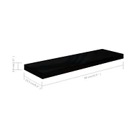 Floating Wall Shelf High Gloss Black 31.5"x9.3"x1.5" Mdf