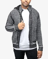 X-Ray Men's Hooded Full-Zip High Neck Sweater Jacket