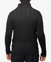 X-Ray Men's Cable Knit Roll Neck Sweater