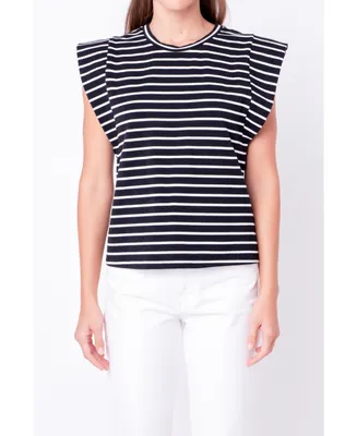 English Factory Women's Stripe Sleeveless T-shirt