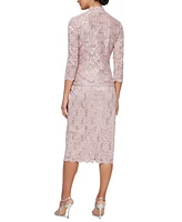 Sl Fashions 2-Pc. Lace Jacket & Midi Dress Set