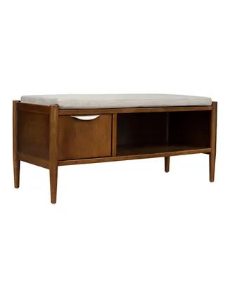 Ink+Ivy 42" Arcadia Wide Accent Wood Bench with Storage and Upholstered Cushion