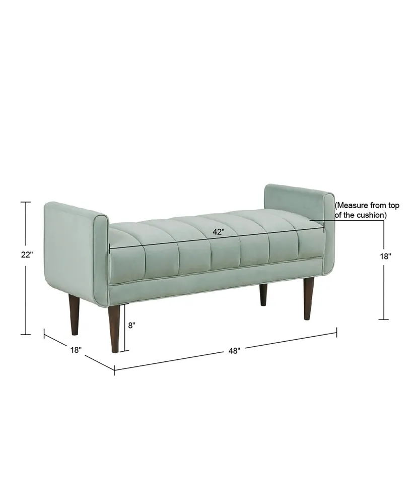 Madison Park 48" Linea Wide Fabric Upholstered Modern Accent Bench