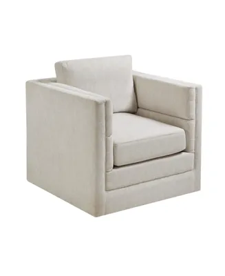 Martha Stewart Collection 31" Osborne Wide Fabric 360 Degree Swivel Chair