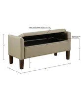 510 Design 44" Blaire Wide Fabric Flip-Top Upholstered Storage Bench