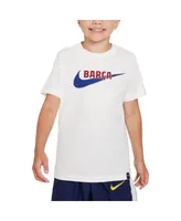 Big Boys Nike White Barcelona Swoosh T-shirt