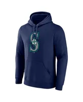 Men's Fanatics Navy Seattle Mariners Official Logo Pullover Hoodie