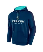 Men's Fanatics Deep Sea Blue Seattle Kraken Make the Play Pullover Hoodie