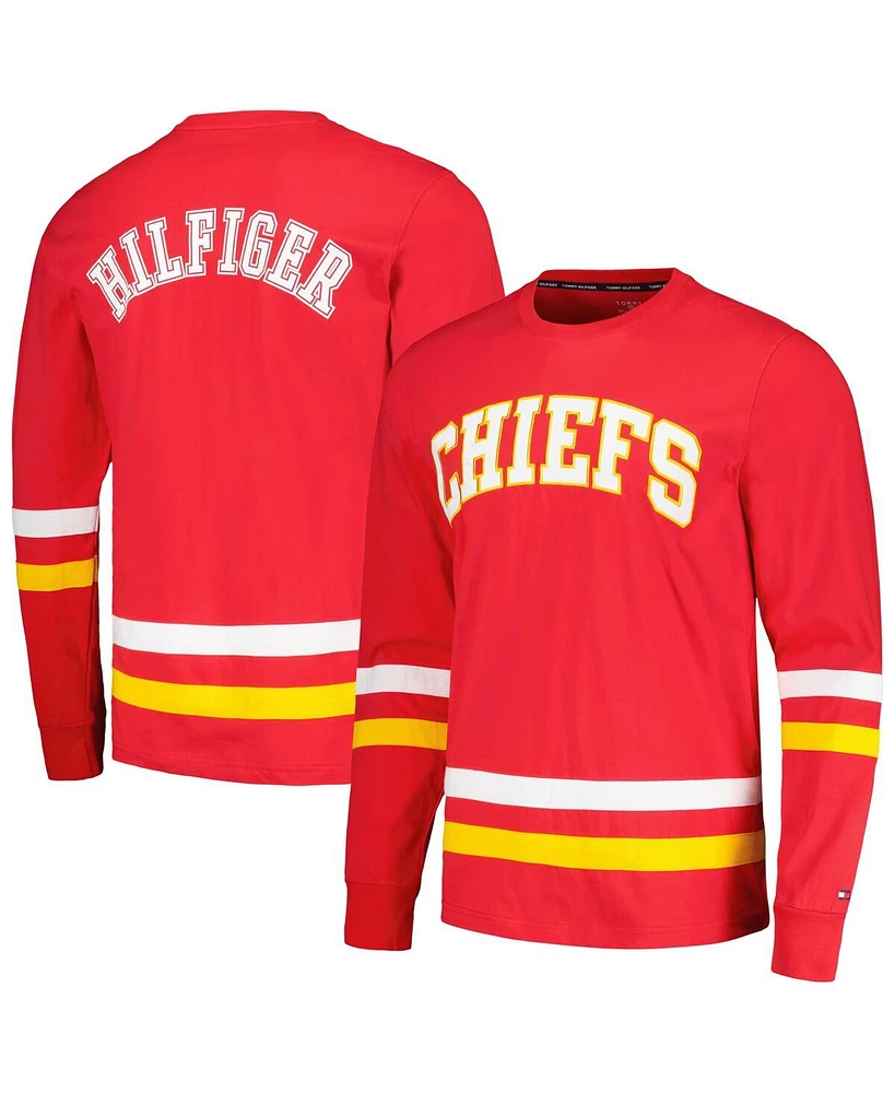 Men's Tommy Hilfiger Red, Gold Kansas City Chiefs Nolan Long Sleeve T-shirt