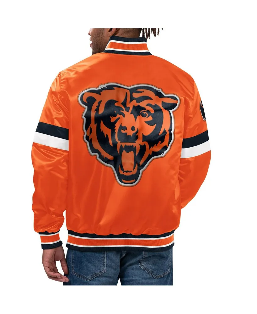 Men's Starter Orange Chicago Bears Home Game Satin Full-Snap Varsity Jacket
