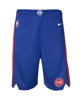 Big Boys Nike Blue Detroit Pistons Icon Edition Mesh Performance Swingman Shorts