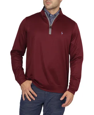 Tailorbyrd Mens Solid Modal Qzip Pullover Sweater