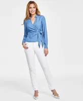 I.n.c. International Concepts Women's Tie-Side Wrap Top, Created for Macy's