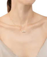 Adornia 14k Gold-Plated Imitation Pearl Bar Pendant Necklace, 16" + 2" extender