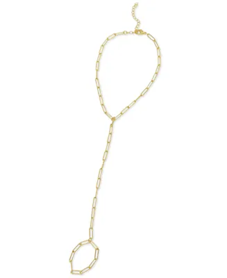 Adornia 14k Gold-Plated Adjustable Paperclip Hand Chain