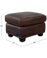 Arther 26" Leather Traditional Ottoman