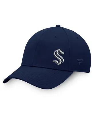 Men's Fanatics Deep Sea Blue Seattle Kraken Authentic Pro Road Side Logo Adjustable Hat