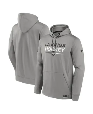 Men's Fanatics Gray Los Angeles Kings Authentic Pro Pullover Hoodie
