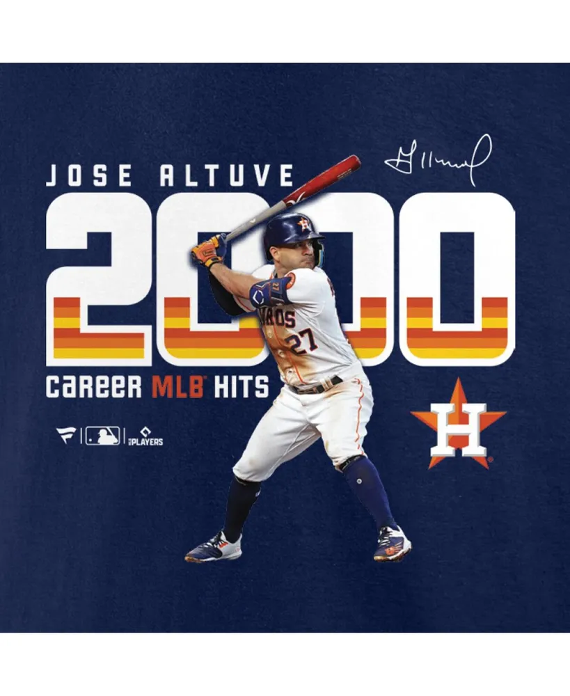 Men's Fanatics Jose Altuve Navy Houston Astros 2,000 Career Hits T-shirt