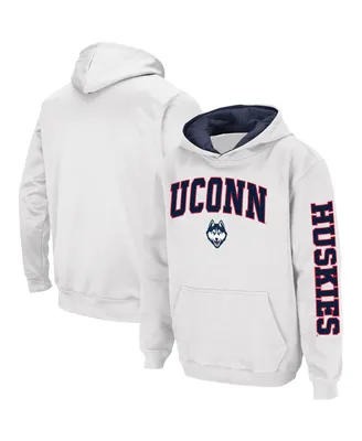 Big Boys Colosseum White UConn Huskies 2-Hit Pullover Hoodie