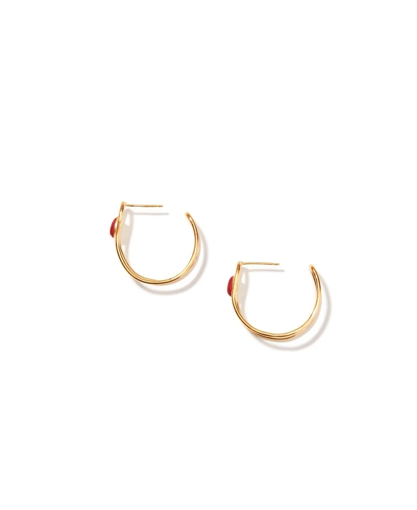 Nectar Nectar New York Coral Semi Hoop Dangle Earrings