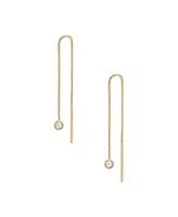 Skagen Women's Glitz and Gold-Tone Sterling Silver Threader Earrings