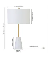 Killian 25.5" Marble Table Lamp with Linen Shade