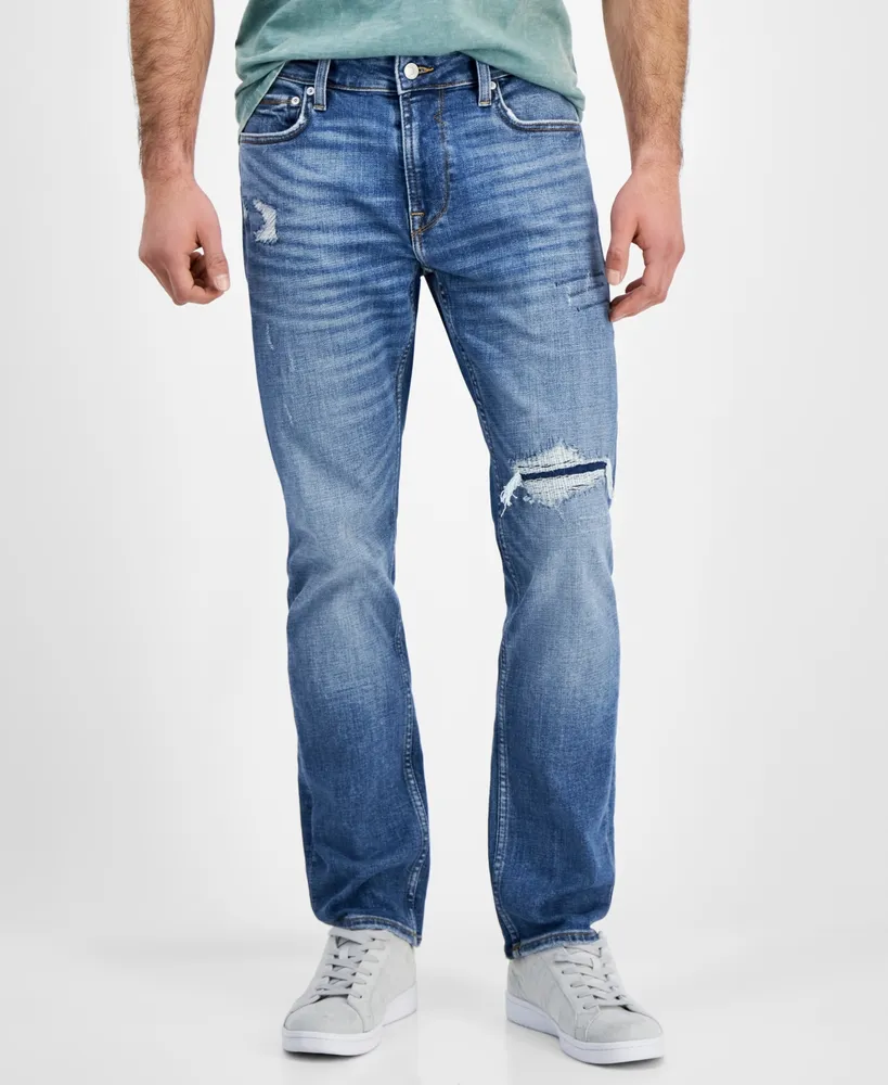 Guess Men's Regular-Straight Fit Destroyed Jeans