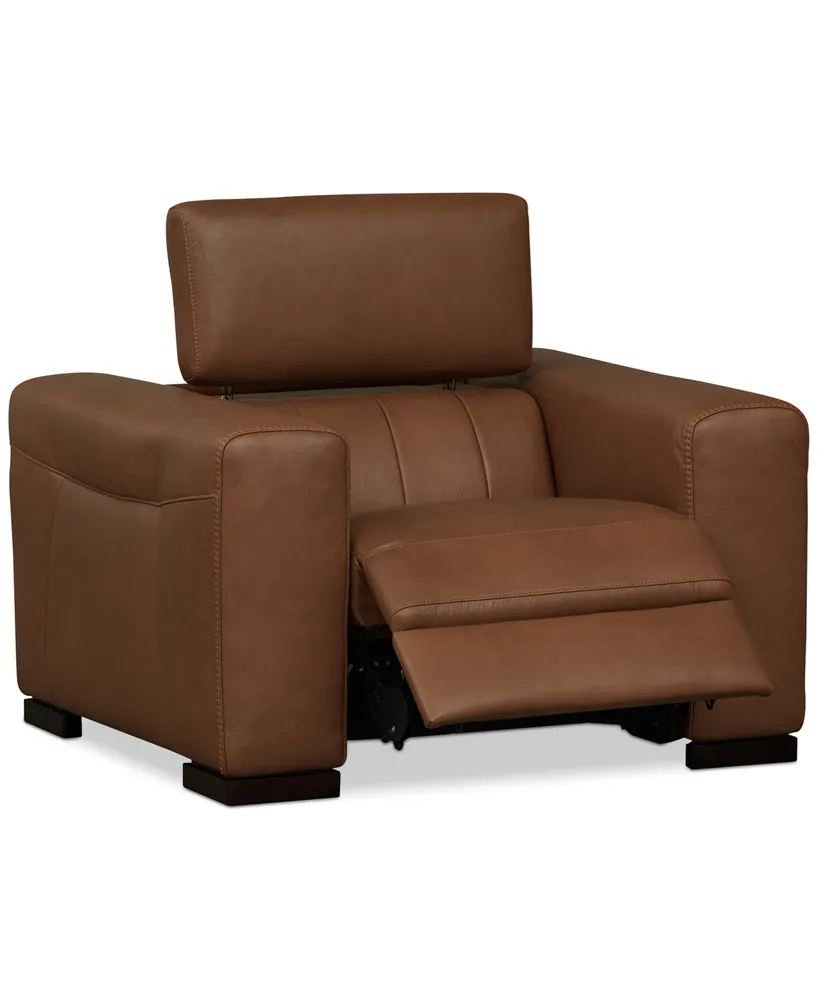 Rinan 46" Leather Power Recliner, Created for Macy's