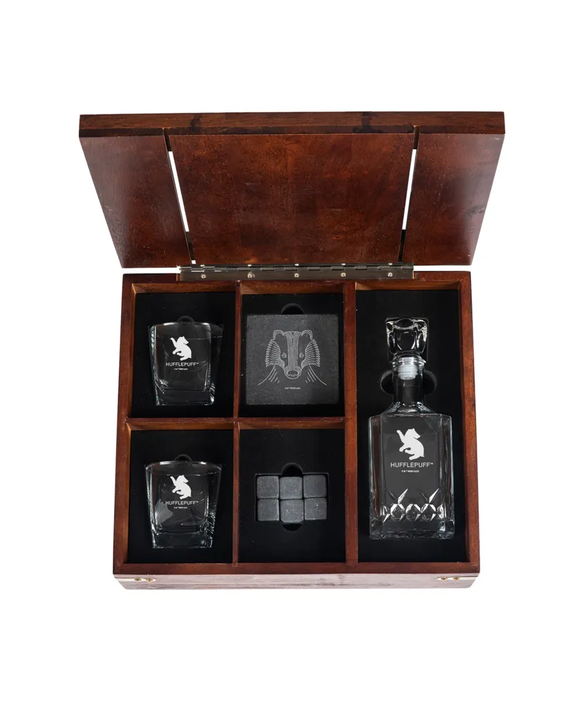 Legacy Harry Potter Hufflepuff Whiskey Box Gift 12 Piece Set with Decanter